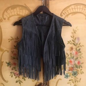 Vintage Suede Fringe Vest